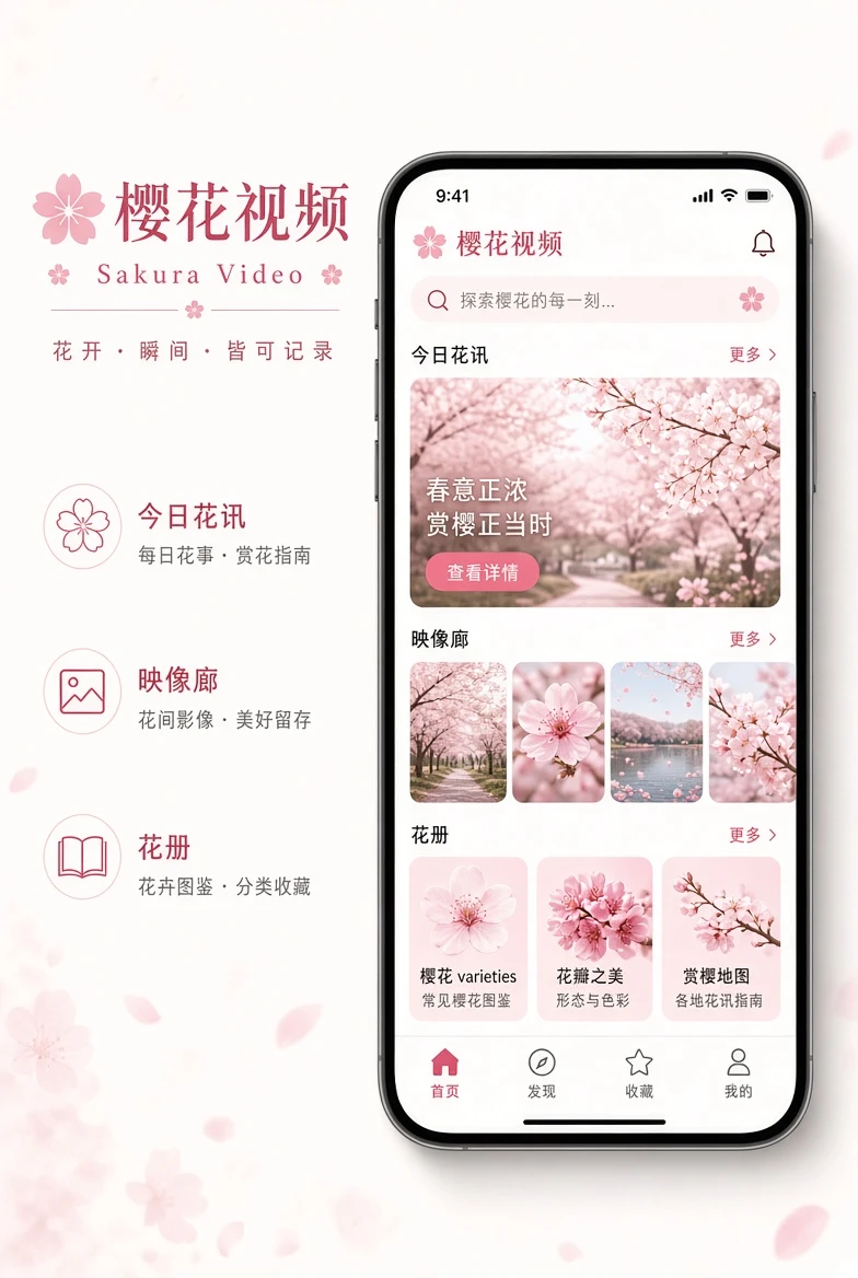 樱花视频APP界面示意